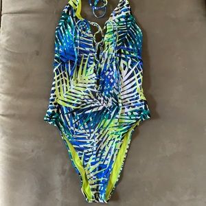 Aerie Palm Print One Piece Swimsuit